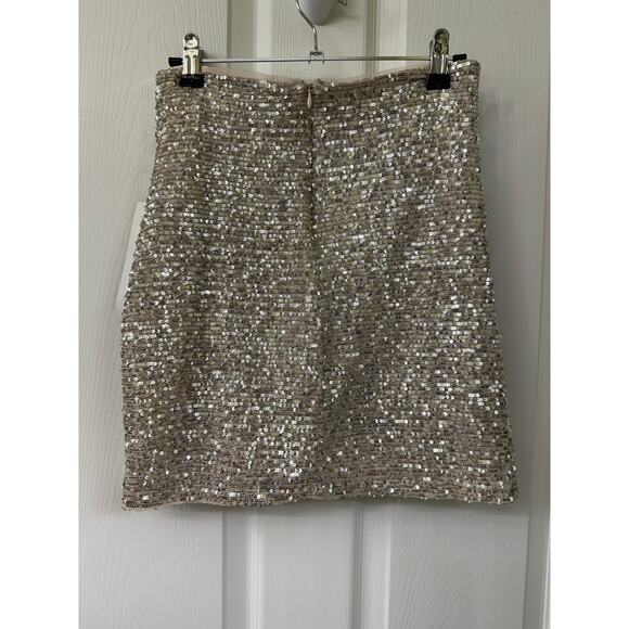 Jump Apparel short sparkly gold sequin mini skirt $54 Small festival country NWT - Picture 8 of 8